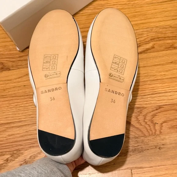 Sandro Shiny Leather Ballet Flats - Picture 3 of 5